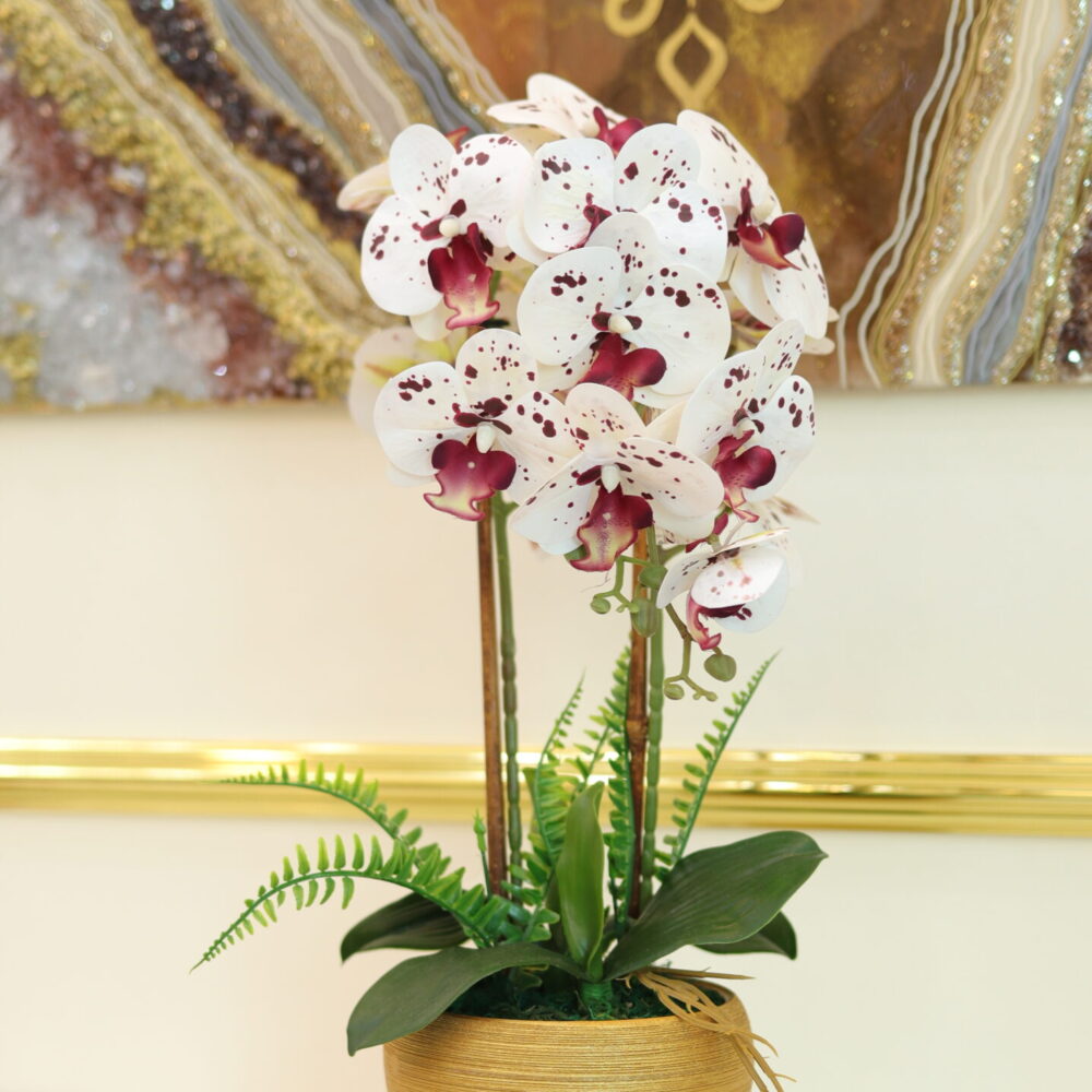 MATTE ORCHID 2 STALKS (WHITE & PINK FUCHSIA)